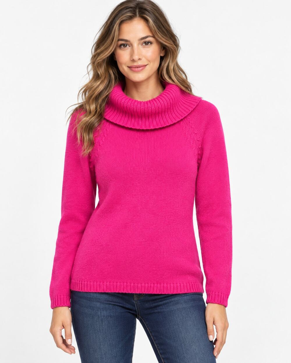 Rafaella Women’s Small Pink Angora Blend Sweater Cowl Neck Cotton Rabbit Hair
